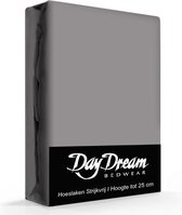 Day Dream hoeslaken - strijkvrij - katoen - 90 x 200 - Antraciet