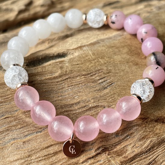 Bracelet pierres précieuses pour femme | Pierre de lune - opale - quartz  rose |... | bol.com