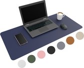 WURK Professionele Bureau Onderlegger Kunstleer – Bureau Organizer – Bureau Accessoires – Muismat XXL– Inclusief Kabel Clip – 90x45 – Blauw