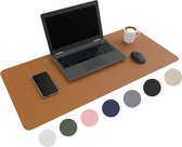 WURK Professionele Bureau Onderlegger Kunstleer – Bureau Organizer – Bureau Accessoires – Muismat XXL– Inclusief Kabel Clip – 90x45 – Bruin