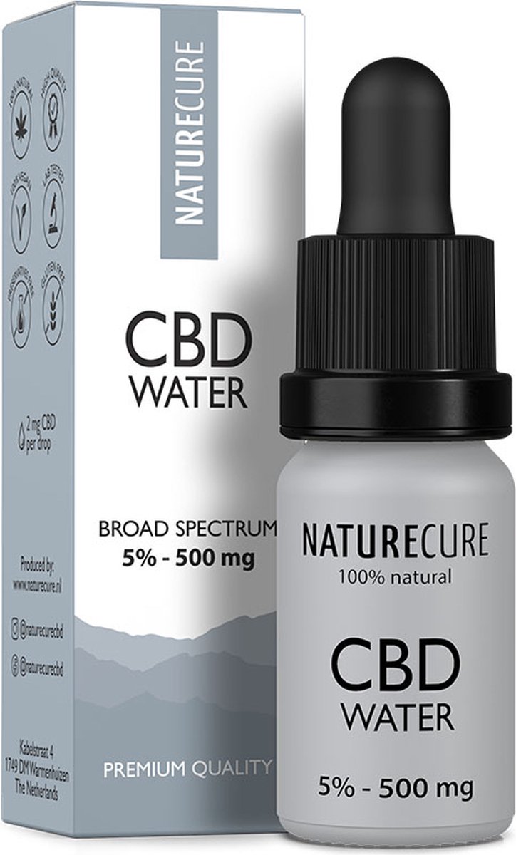 Goedkoopste Nature Cure Wateroplosbare CBD 5 - 500 mg- Broad Spectrum 10 ml