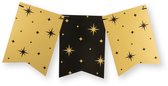 Paperdreams - Classy party flag banner gold/black - Stars