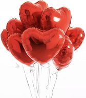 *** Grote Hartjes Ballonnen Rood 5 Stuks - Folie Ballonnen set voor Valentijnsdag - Helium Ballon - Party Feest - Romantische - van Heble® ***