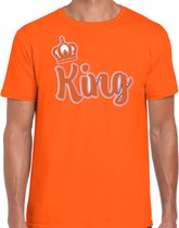 Bellatio Decorations Koningsdag t-shirt - King - heren - oranje S