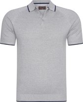Cappuccino Italia - Heren Polo SS Tipped Tricot Polo - Grijs - Maat XL