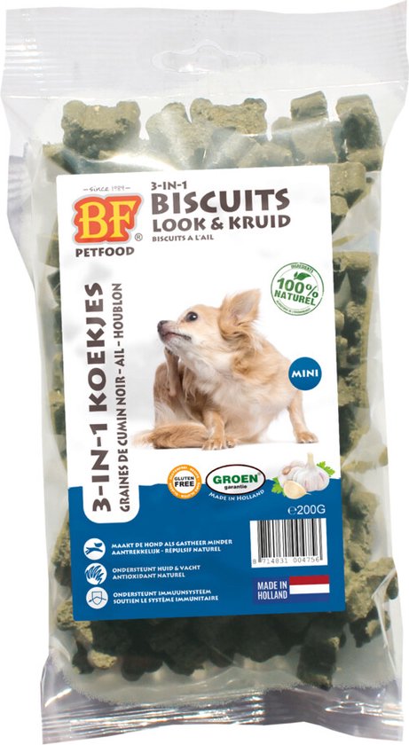 12x BF Petfood 3in1 Koekjes Look & Kruid Mini 200 gr