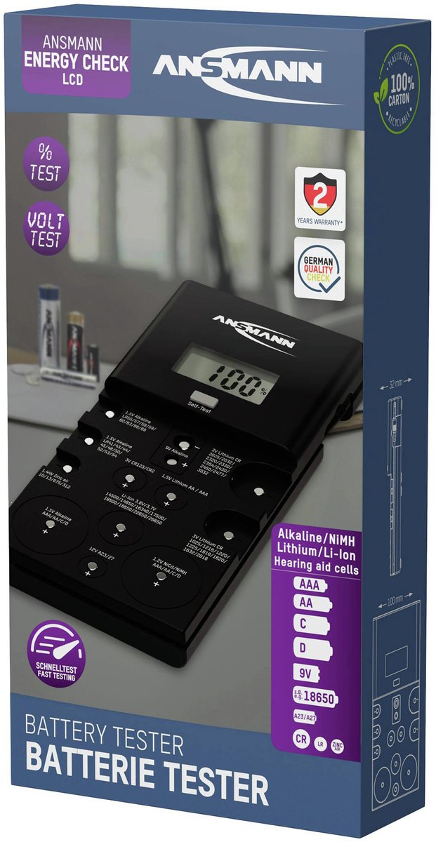 Ansmann Batterijtester Energy Check LCD 1900-0100