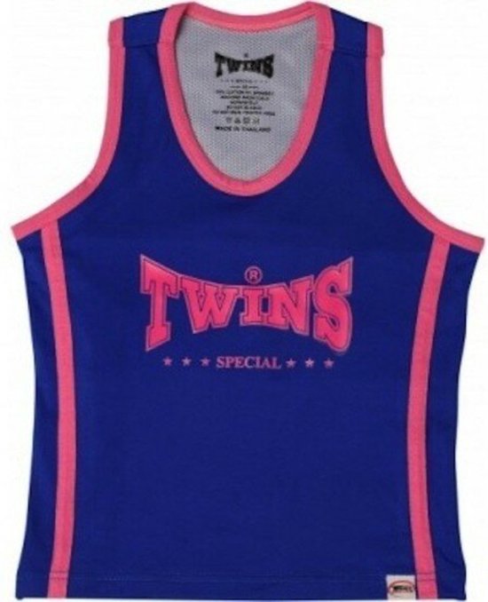Twins Special Dames Tanktop incl Sportbeha TSB-2 Blauw Neon Roze maat M