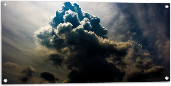 Tuinposter – Donkere Wolken voor de Zon - 100x50 cm Foto op Tuinposter (wanddecoratie voor buiten en binnen)