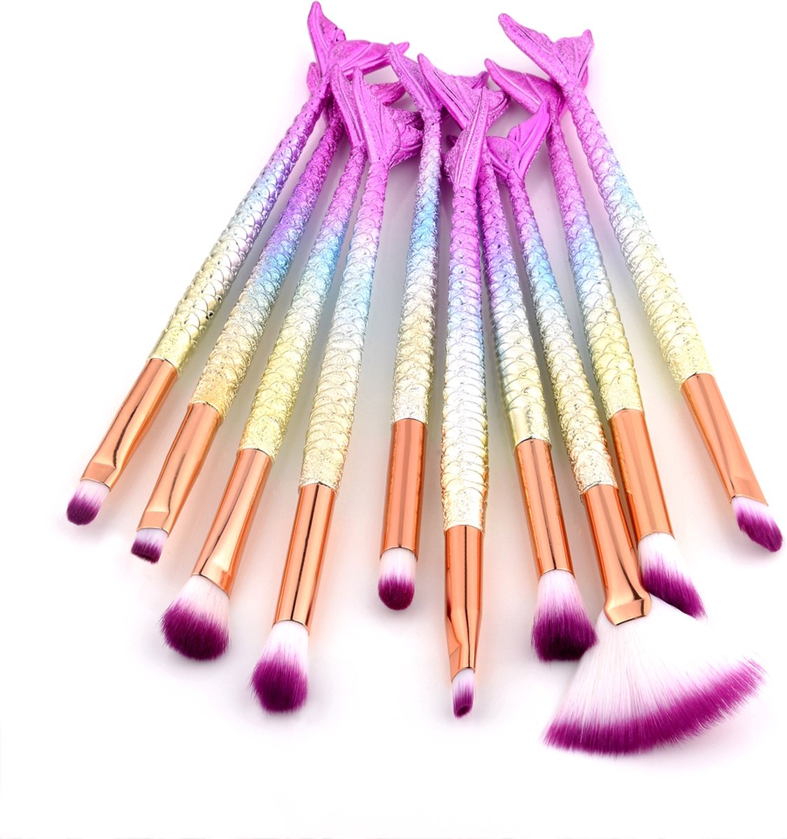 Goedkoopste 10-delige Make-up Kwasten/Brush Set | Unicorn / Eenhoorn | Fashion Favorite