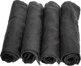 servetten van hoogwaardig linnen in zwart, 4 stuks, 45 x 45 cm, stoffen servetten van 100% linnen, de linnen servetten zijn duurzaam, duurzaam en vuilafstotend
