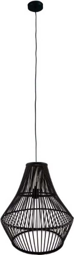 DKNC - Hanglamp Buffalo - Bamboe - 38x38x42cm - Zwart