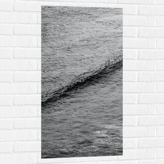 Muursticker - Zee Golf in Zwart-Wit - 50x100 cm Foto op Muursticker
