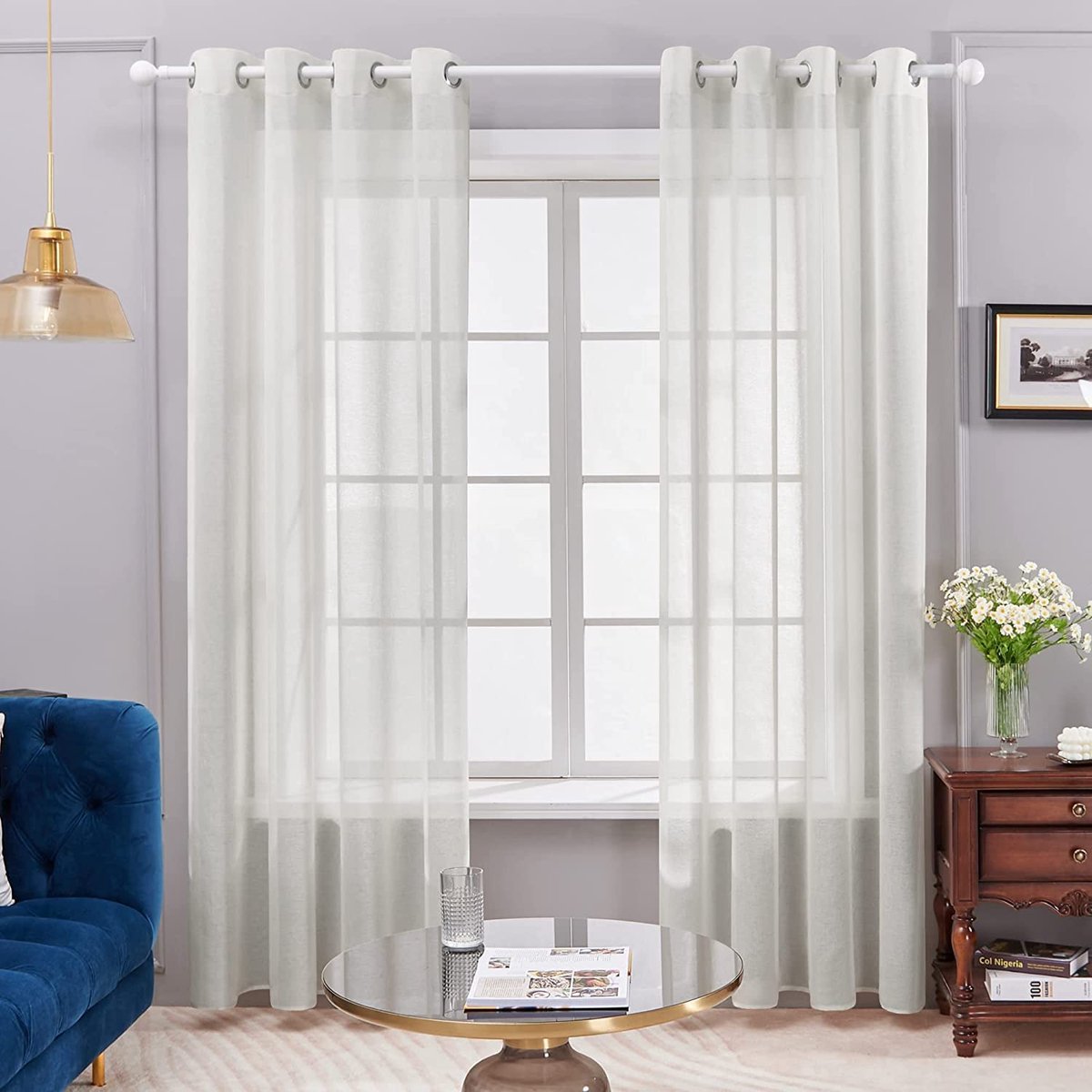 Vitrage – duurzaam – luxe vitrage voor slaapkamer woonkamer eetkamer - hoogwaardig voile – vitrage gordijn