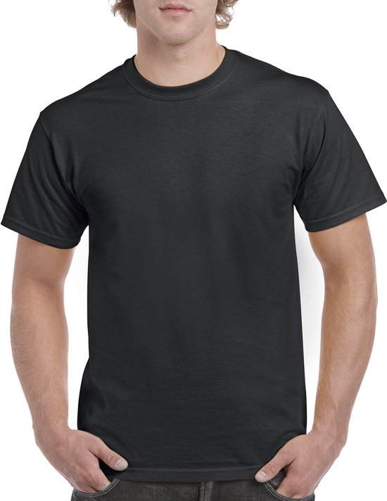 T-shirt met ronde hals 'Heavy Cotton' merk Gildan Zwart - XXL