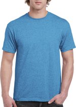 T-shirt met ronde hals 'Heavy Cotton' merk Gildan Heather Sapphire - XL