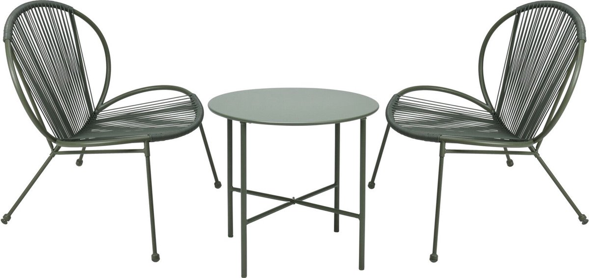 Relaxwonen - tuinset - groen - tafel + 2 stoelen
