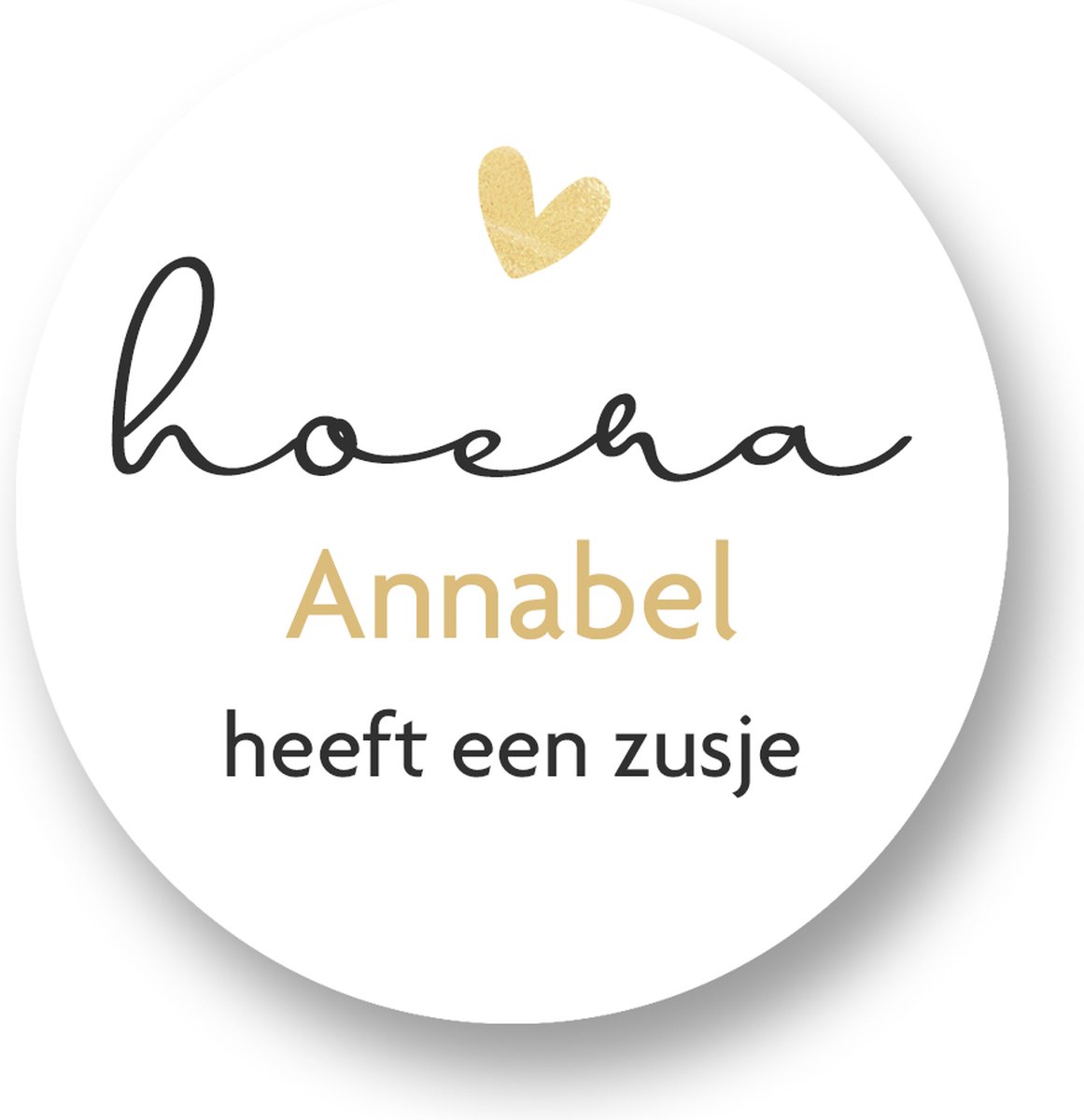 Traktatie stickers met naam - Hoera naam heeft een zusje - Sluitstickers Pimp Studio