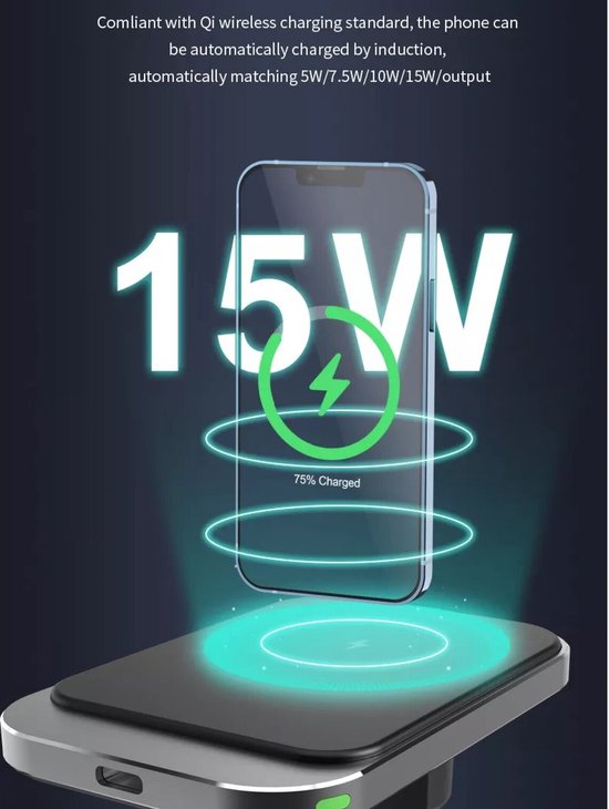 Chargeur de voiture sans fil pour Smartphones iPhone Android avec