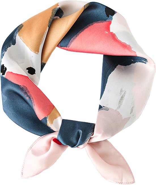LIXIN Elegant Stijlvol Sjaal Dames - Roze - Hals sjaaltje 60x60 cm - Neksjaaltje - Dames nek sjaaltje - Pure zijde gevoel - Zijde Blend - Omslagdoek - Satijn Zijdezacht - Dames accessoires