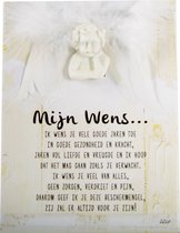 Beschermengel op tegel met uniek gedicht Mijn Wens - Wens - dankjewel- New Dutch®