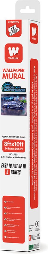 Walltastic - Fotobehang - Neon Supercars - Auto's - 305x244cm - 6 panelen - walltastic