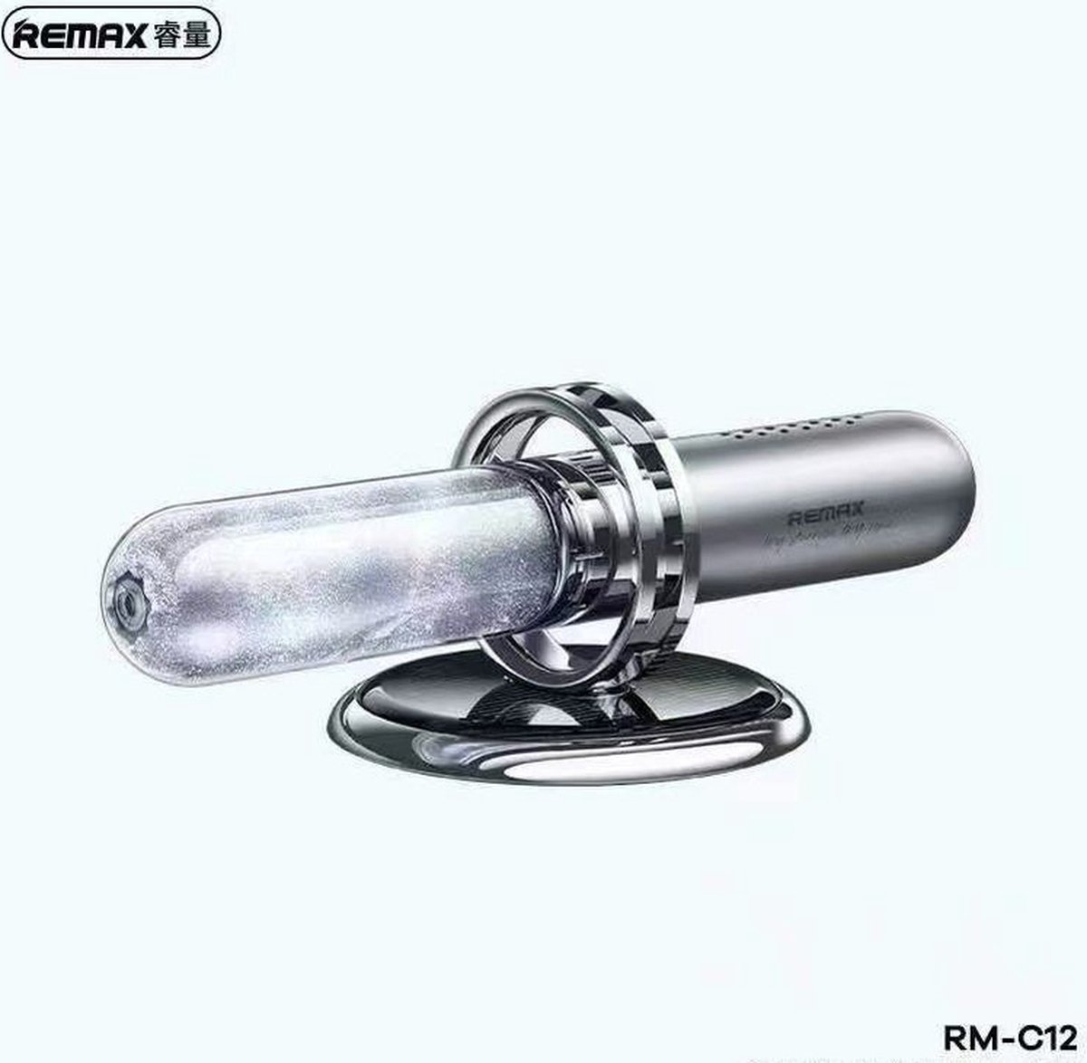Remax - Luxe Auto Luchtverfrisser - Autoverfrisser - Zonne-energie opladen - TIMEGLASS - RM-C12 - zilver