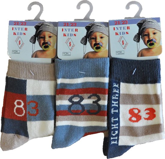 Baby / kinder sokjes 83 - 21/23 - jongetje - 90% katoen - naadloos - 12 PAAR - chaussettes socks