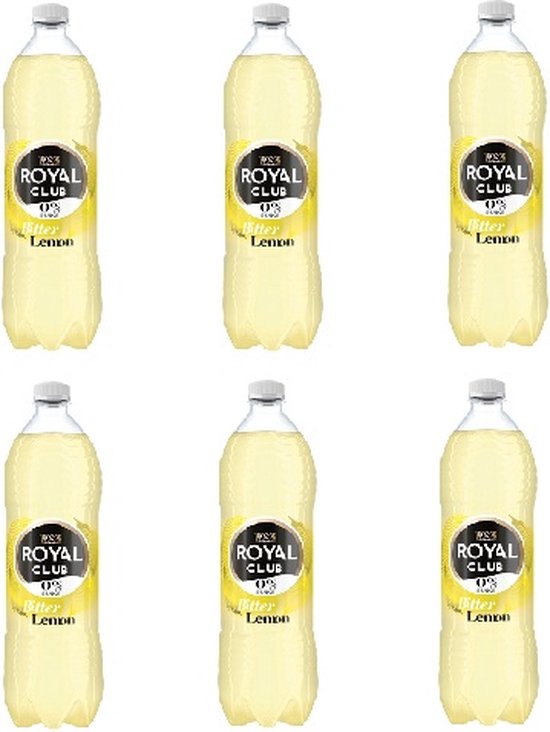 Royal Club Bitter citron 0% sucre 1 litre par bouteille pet, rétractable 6  bouteilles