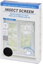 Horrengaas - Insect screen - 130x150cm - Zelfklevende hor met klittenband - houdt de insecten buiten.