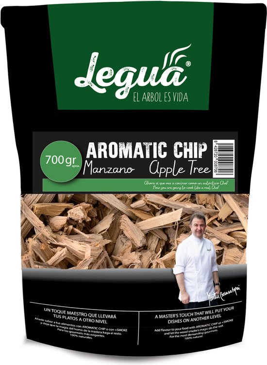 Rooksnippers Appel zak 700gram - Europees en duurzaam geproduceerd - Legua - Europees rookhout