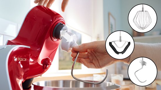 Bosch MUM5 - MUM5X720 - Keukenmachine - 1000W - 3,9L - Met Weegschaal en Timer - Rood van Bosch — afbeelding 4
