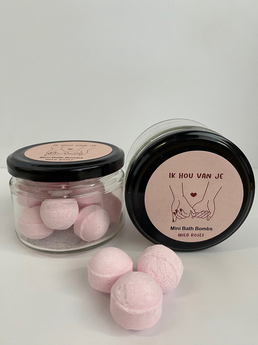 Goedkoopste Mini bath bombs in glazen potje Ik Hou Van Je