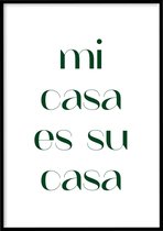 Poster Mi Casa - 30x40 cm met Fotolijst - Quotes poster - Ingelijst – WALLLL