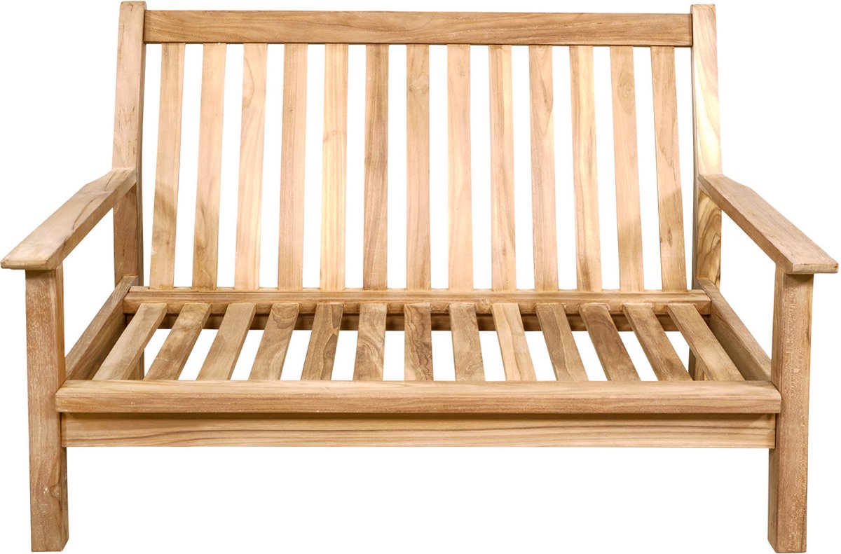 Lesli Living Loungebank Teak 124 cm incl. Kussen