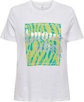 Only T-shirt Onlnala Reg S/s French Top Box Cs Jrs 15299357 Bright White/amour Dames Maat - XS