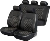 Deluxe Auto stoelbeschermer Paddington met Zipper ZIPP-IT Autostoelhoes, set, 2 stoelbeschermer voor voorstoel, 1 stoelbeschermer voor achterbank zwart
