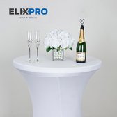ElixPro - Premium statafelrok wit 1x - ∅80 x 110 cm - Tafelrok- Statafelhoes - Tafelhoezen voor statafel - Staantafelhoes - Extra dik voor een Premium uitstraling