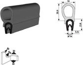 VRR - U-profiel - Klemprofiel rubber - randbescherming 1-4 mm met kraal 023 - Per 5,10 of 50 meter