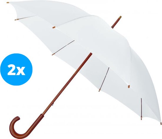 Boutique. 2x parapluie de mariage élégant coupe-vent de luxe avec crochet  en bambou... | bol.com