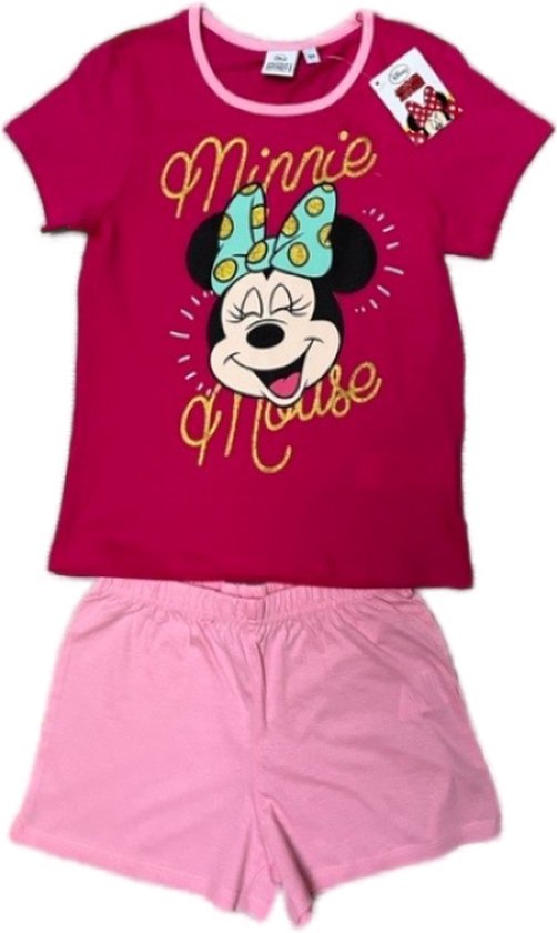 Minnie Mouse shortama - meisjes pyjama - roze Minnie Mouse pyjama maat 128