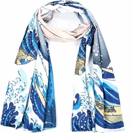 Bijoutheek Sjaal (Fashion) The Wave (70 x 170 CM) Blauw