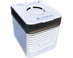 Draagbare Luchtkoeler en Luchtbevochtiger – 3 Standen USB Mini Ventilator met Kleuren LED – Energiezuinige Persoonlijke Verfrissing