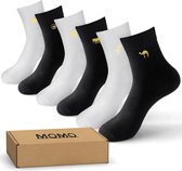 Momo sokken - sokken - 6 paar- Zwart en wit - Bamboe