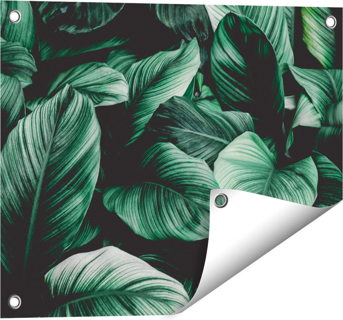 Gards Tuinposter Tropische Groene Bladeren - 50x40 cm - Tuindoek - Tuindecoratie - Wanddecoratie buiten - Tuinschilderij Multikleur