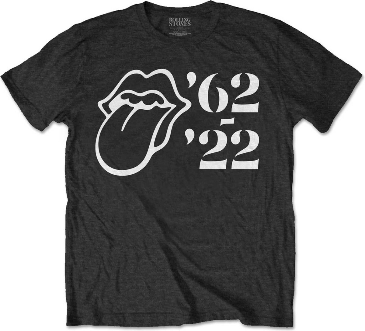The Rolling Stones - Sixty Outline '62 - '22 Heren T-shirt - XL - Zwart