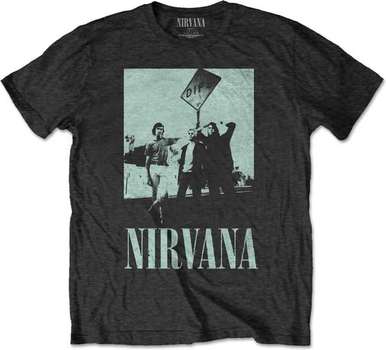 Nirvana T Shirt Spliced Face Band Log Nevermind nieuw Officieel Mannen