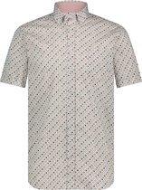 SINGLES DAY! State of Art - Short Sleeve Overhemd Print Roze - Heren - Maat XL - Regular-fit