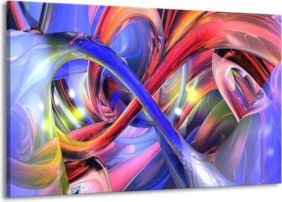 Canvas schilderij Abstract | Paars, Rood, Geel |