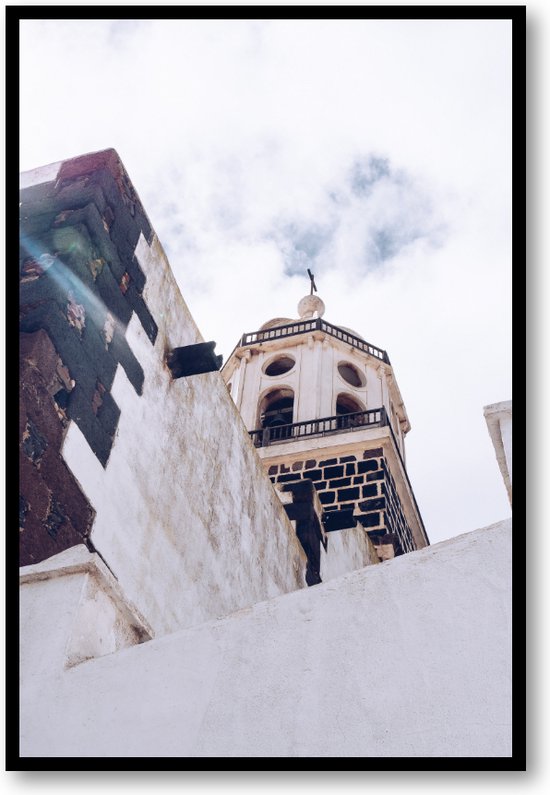 Kerk van onder - Lanzarote - Fotoposter 40x60 met Lijst